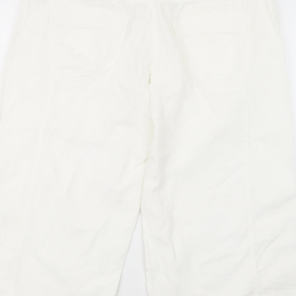 NEXT Womens White   Cropped Trousers Size 12 L20.5 in