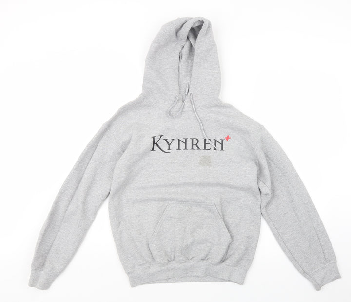 Gildan Mens Grey Pullover Hoodie Size S