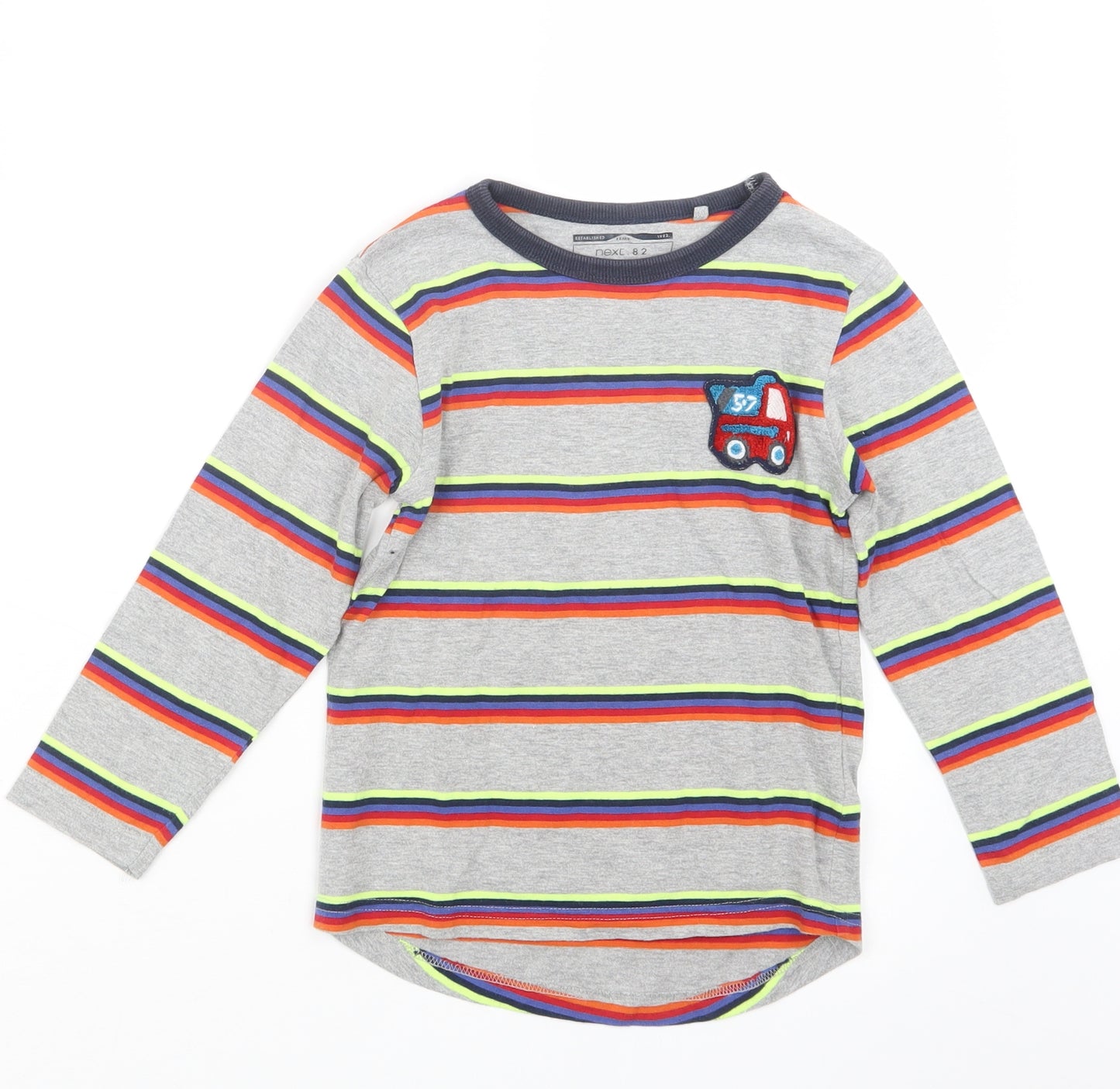 NEXT Boys Grey Striped  Basic T-Shirt Size 4-5 Years