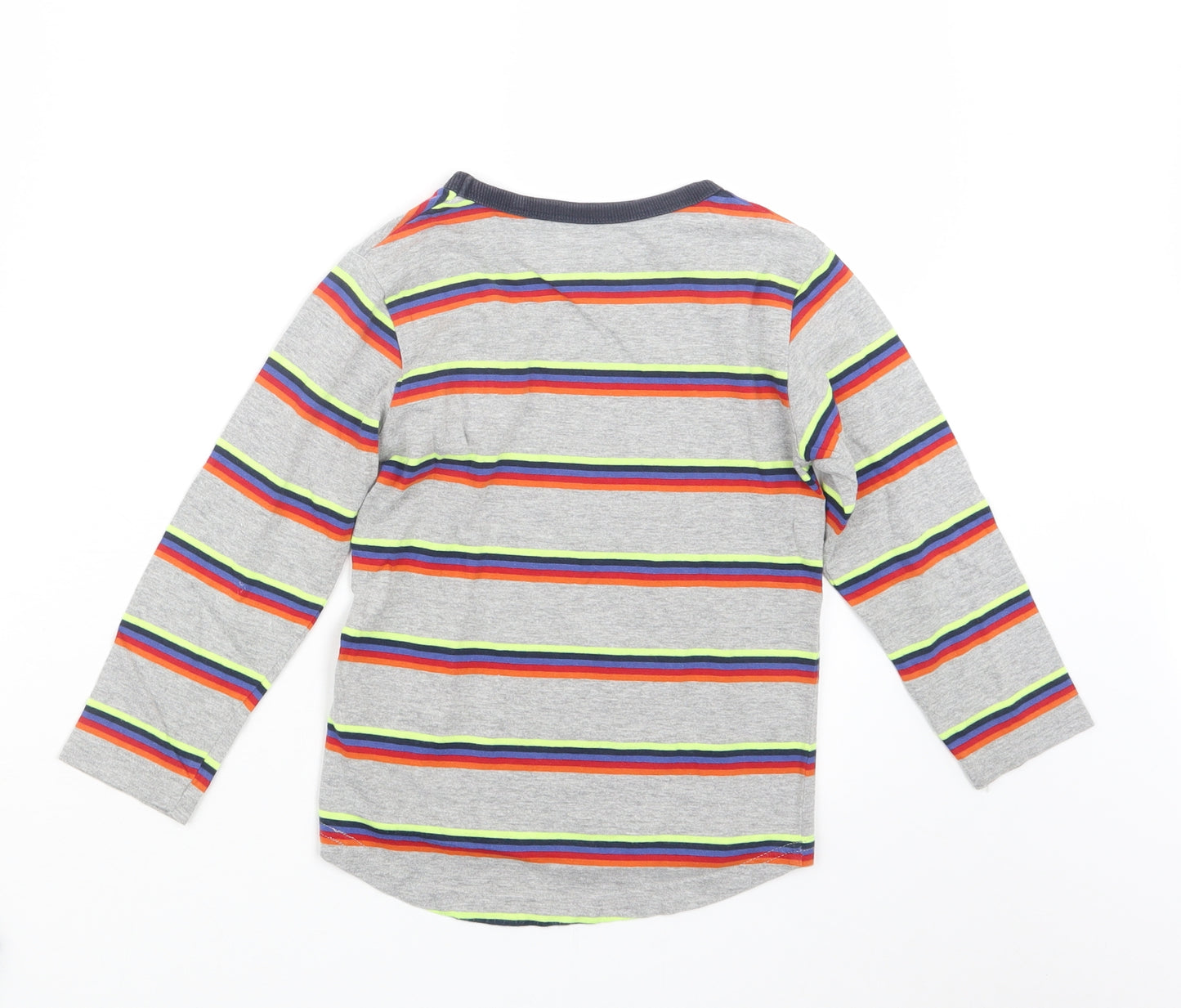 NEXT Boys Grey Striped  Basic T-Shirt Size 4-5 Years