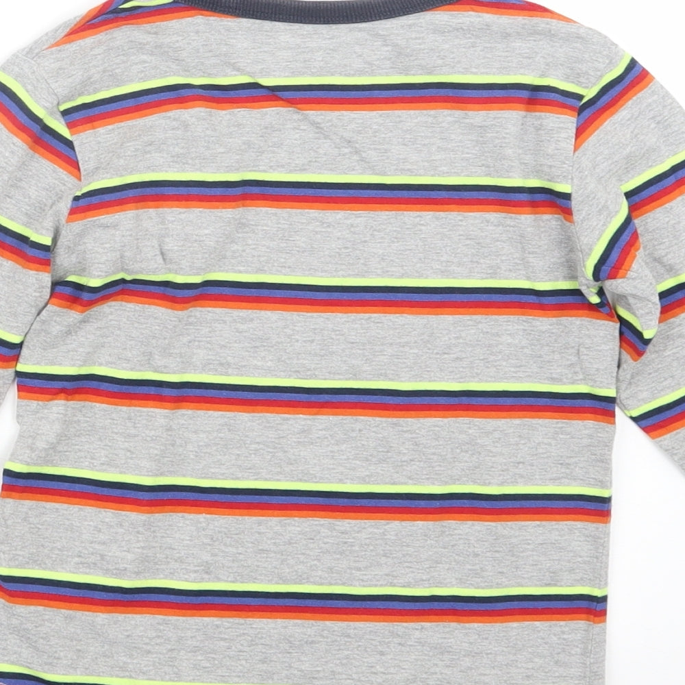 NEXT Boys Grey Striped  Basic T-Shirt Size 4-5 Years