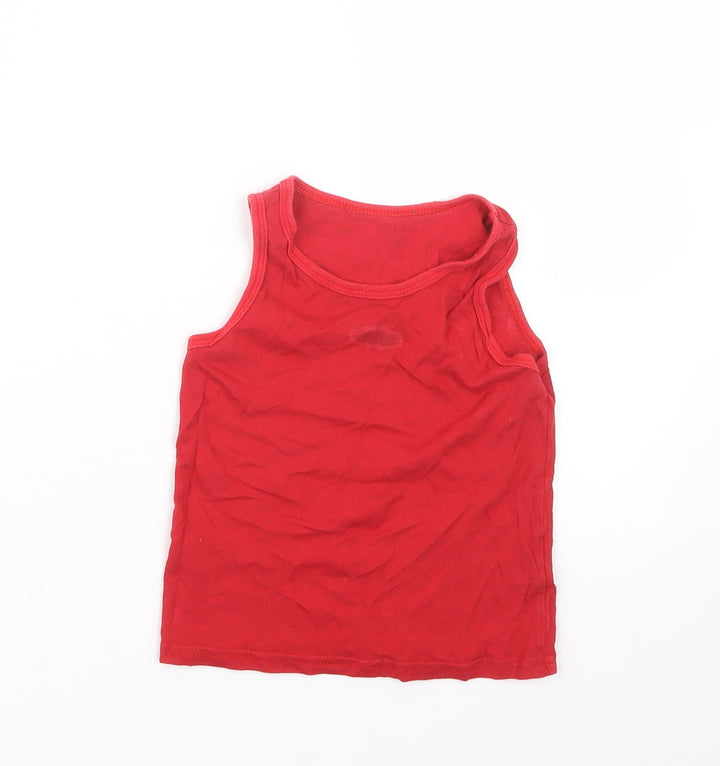 George Boys Red   Basic T-Shirt Size 3-4 Years