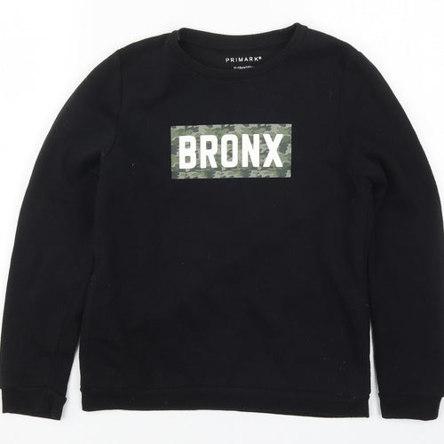 Primark Boys Black   Pullover Sweatshirt Size 11-12 Years  - Bronx