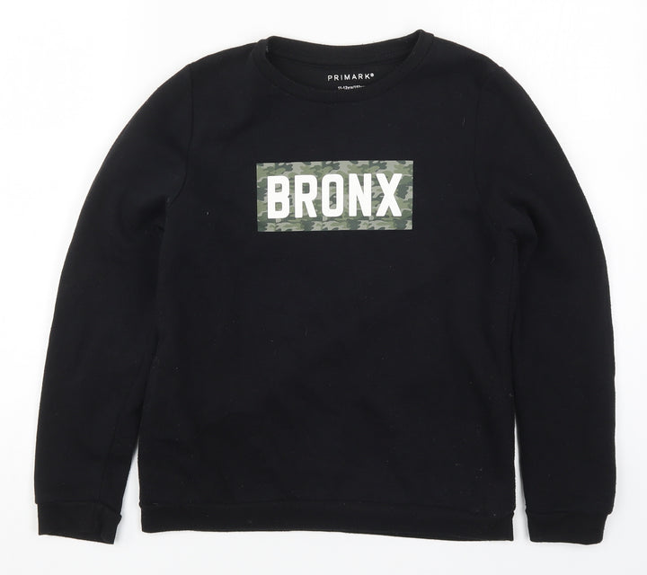 Primark Boys Black Pullover Sweatshirt Size 11-12 Years - Bronx