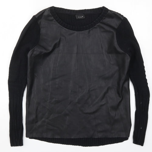 VILA Womens Black  Knit Pullover Jumper Size L
