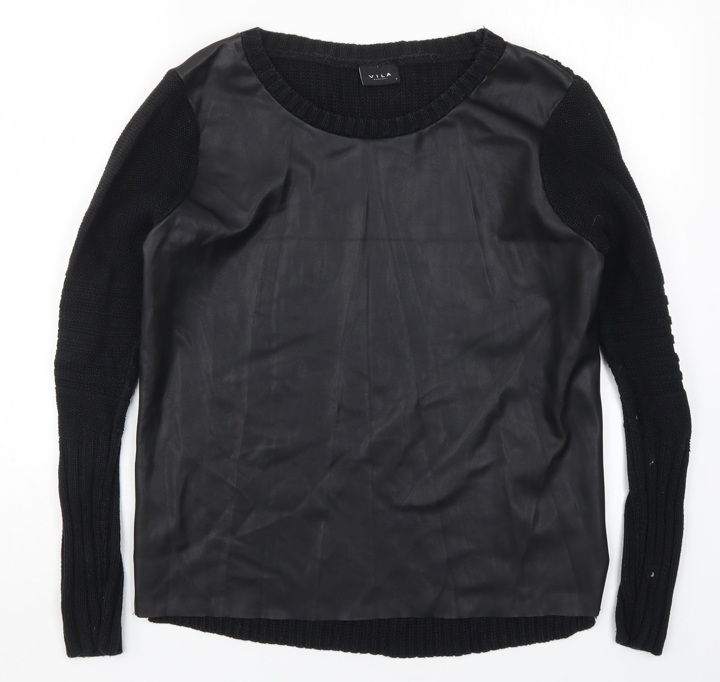 VILA Womens Black  Knit Pullover Jumper Size L