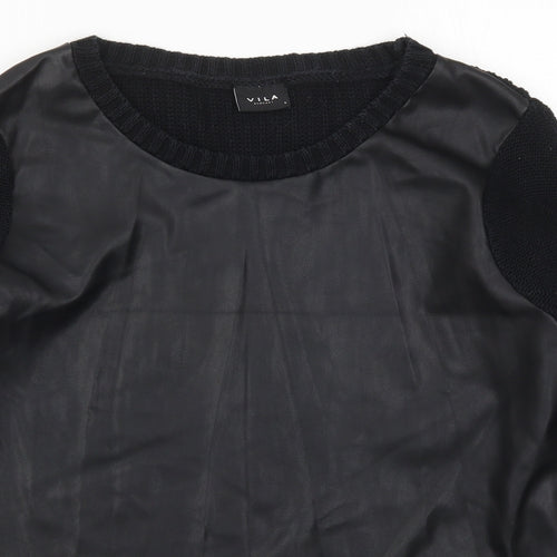 VILA Womens Black  Knit Pullover Jumper Size L