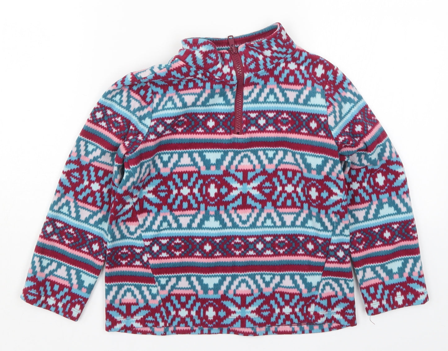 Gymboree Girls Multicoloured Geometric Fleece Jacket  Size 5-6 Years
