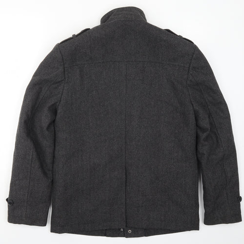 TU Mens Grey Herringbone  Jacket Coat Size S