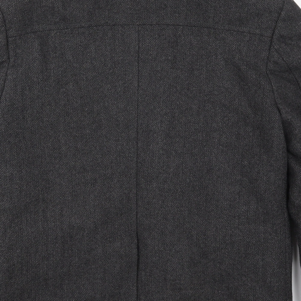 TU Mens Grey Herringbone  Jacket Coat Size S