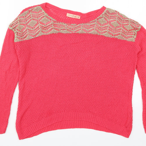 Novo Style Womens Pink  Knit Pullover Jumper Size 14