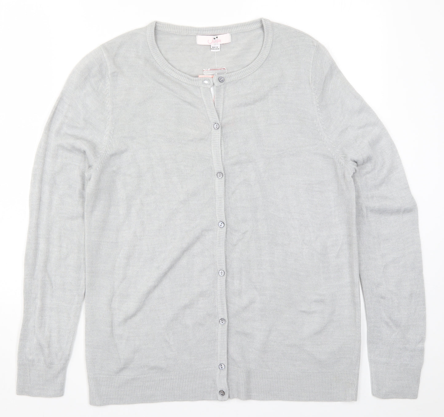Julipa Womens Grey  Knit Cardigan Jumper Size 12