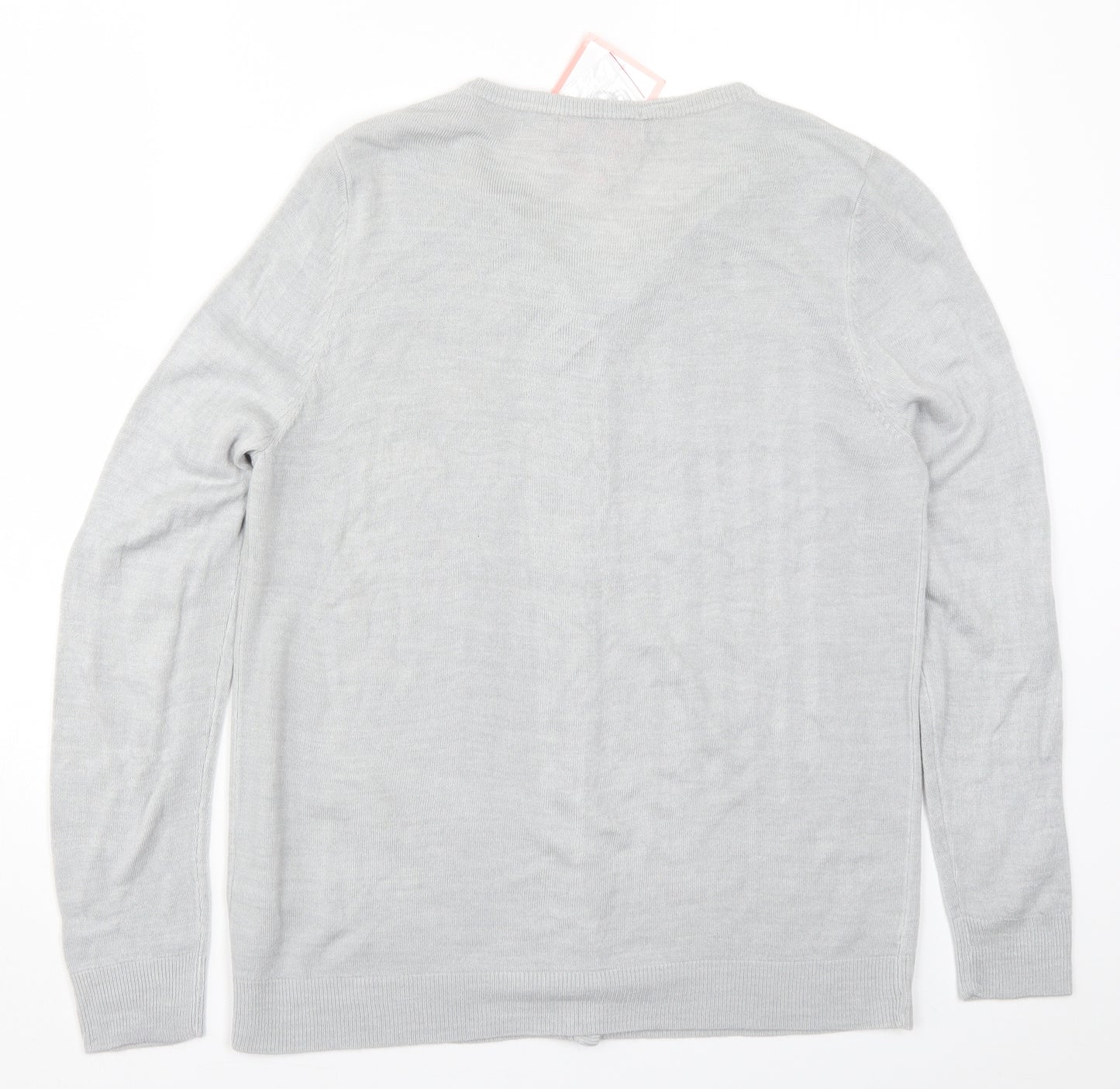 Julipa Womens Grey  Knit Cardigan Jumper Size 12