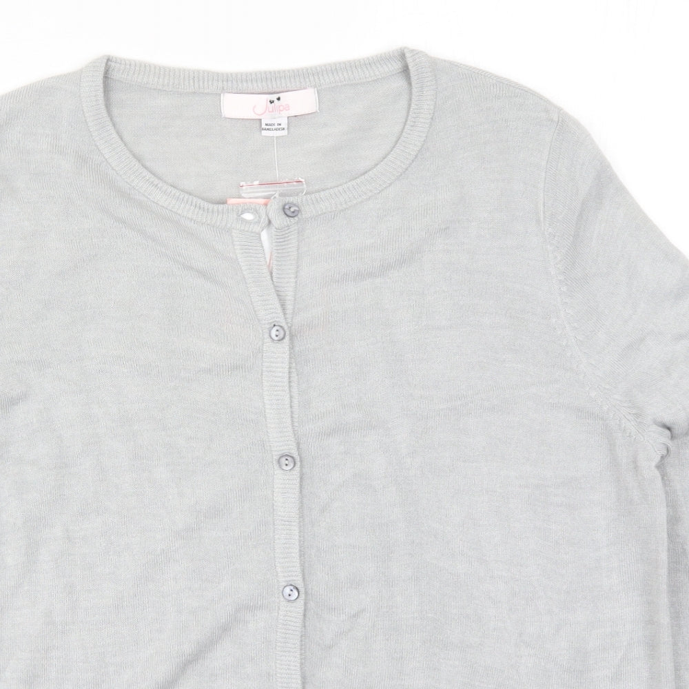 Julipa Womens Grey  Knit Cardigan Jumper Size 12