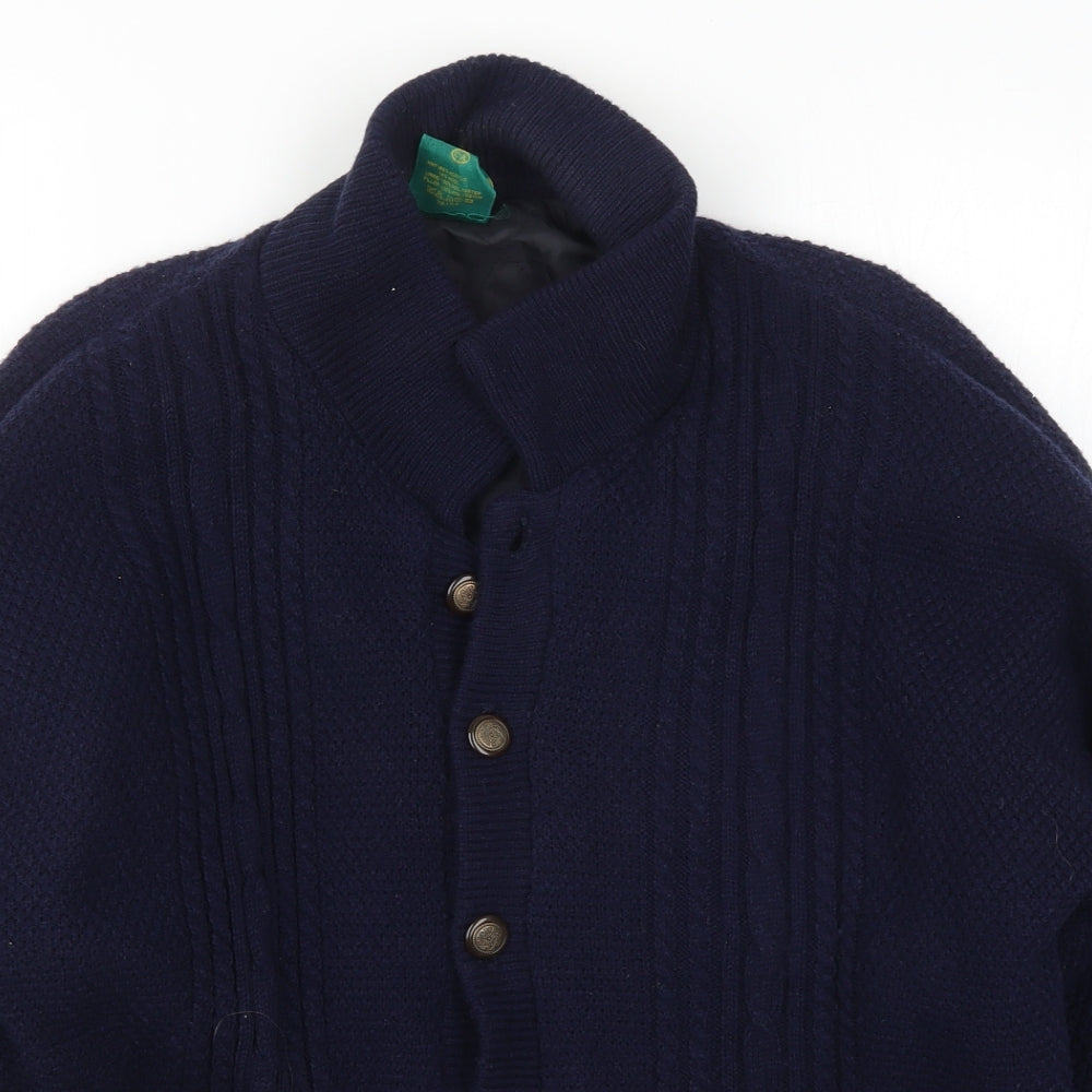 C&A Mens Blue  Knit Cardigan Jumper Size L