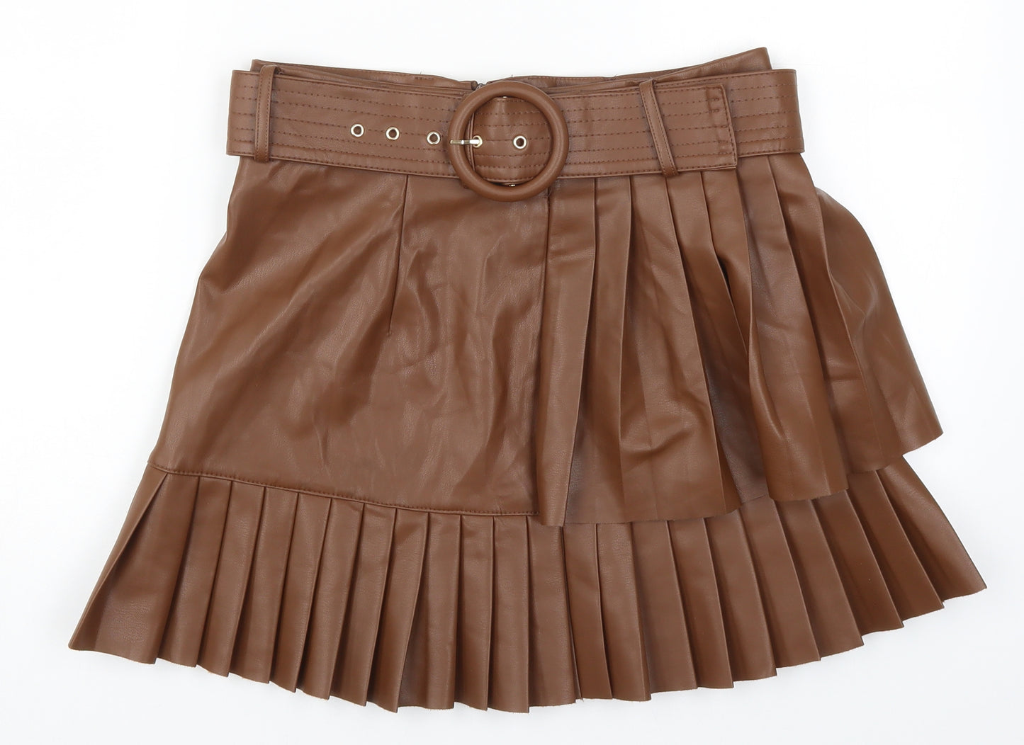 Zara Womens Brown   Pleated Skirt Size M