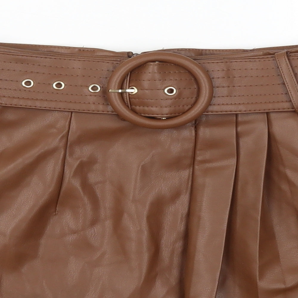 Zara Womens Brown   Pleated Skirt Size M