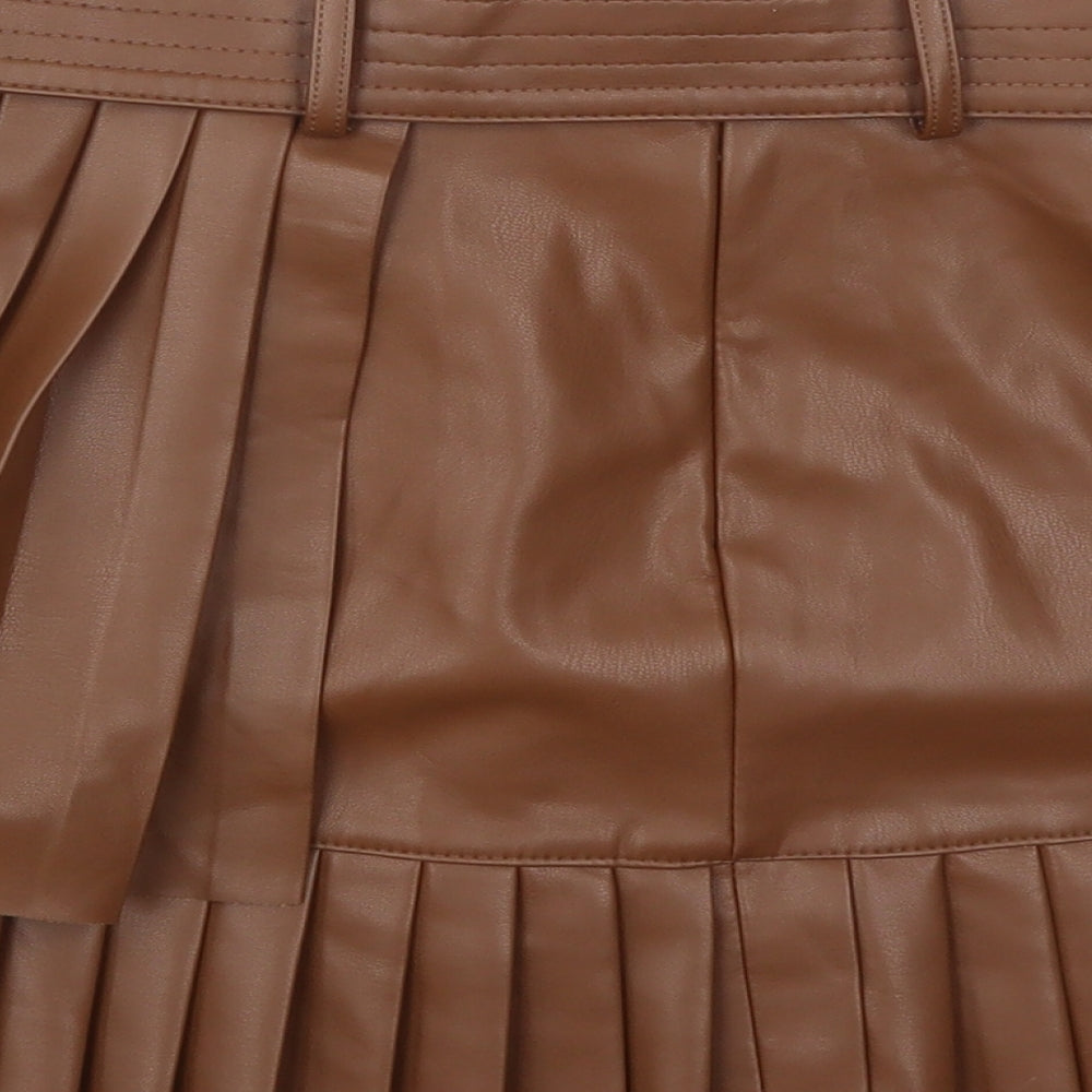 Zara Womens Brown   Pleated Skirt Size M