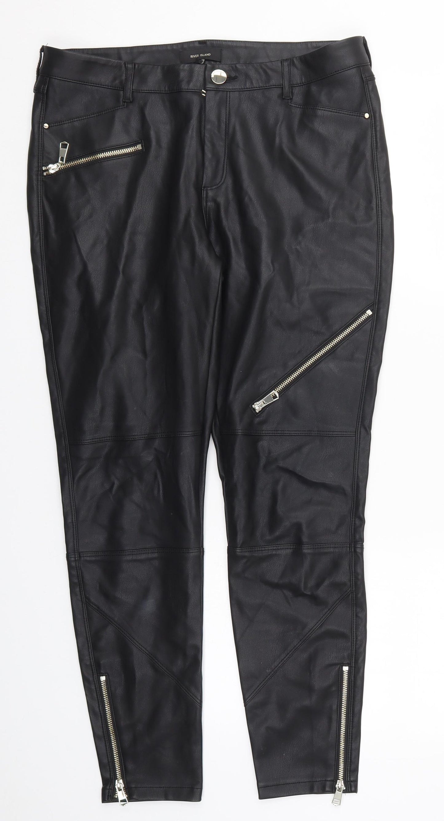 River Island Womens Black   Trousers  Size 14 L27 in