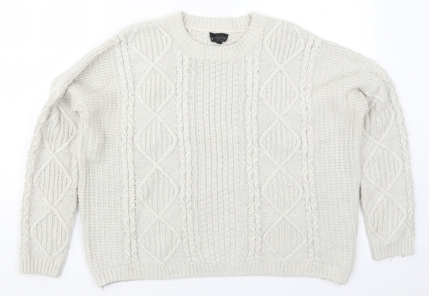 Topshop Womens Grey  Knit Pullover Jumper Size 12