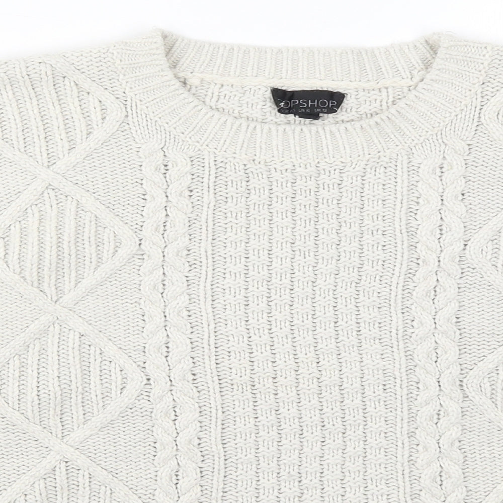 Topshop Womens Grey  Knit Pullover Jumper Size 12