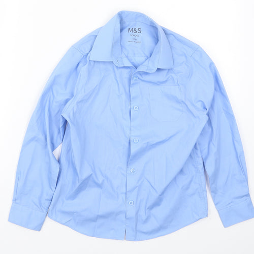 Marks and Spencer Boys Blue   Basic Button-Up Size 8-9 Years