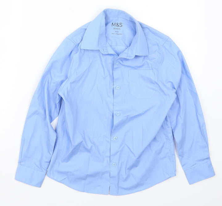 Marks and Spencer Boys Blue   Basic Button-Up Size 8-9 Years