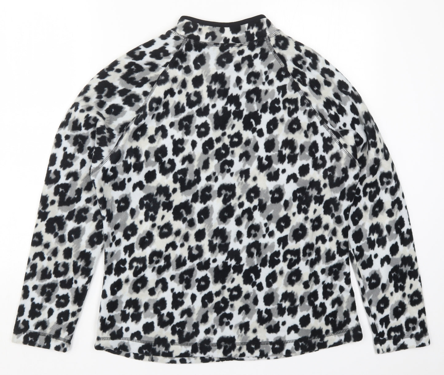 TU Womens Grey Animal Print Fleece Jacket  Size 14