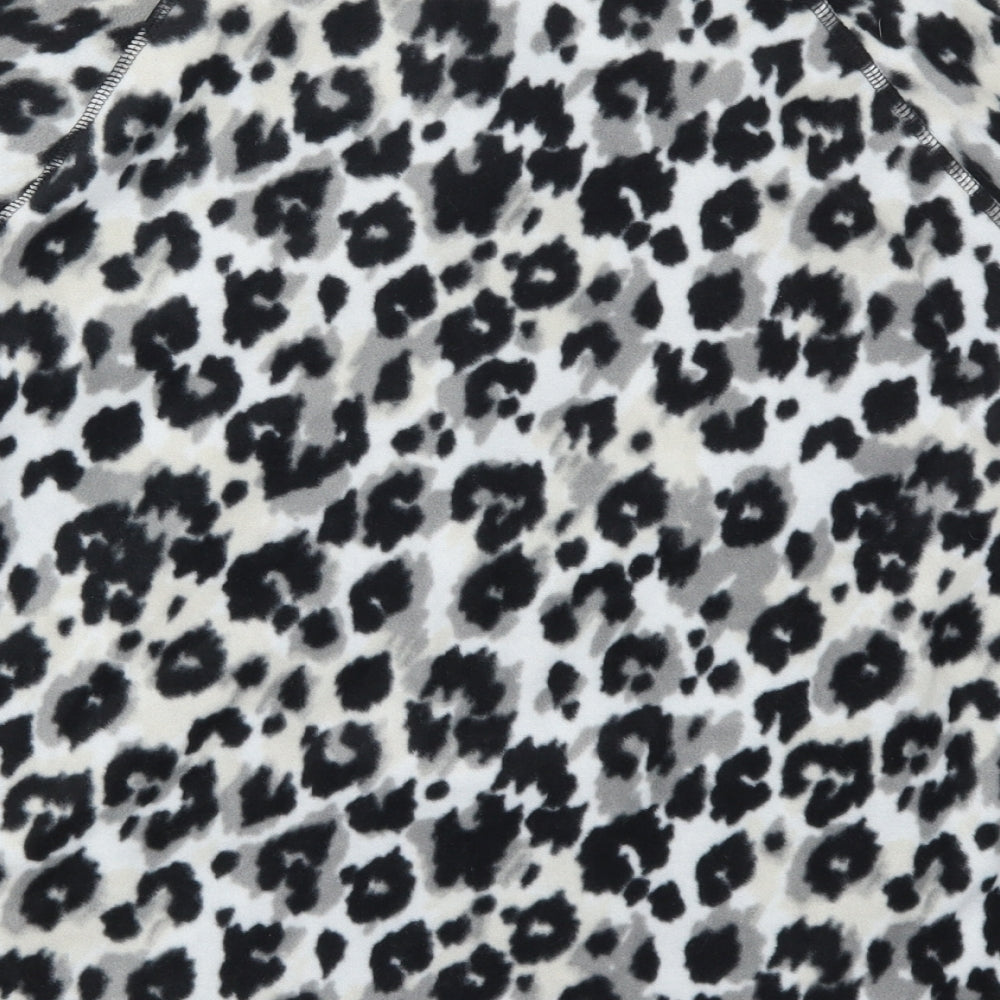 TU Womens Grey Animal Print Fleece Jacket  Size 14