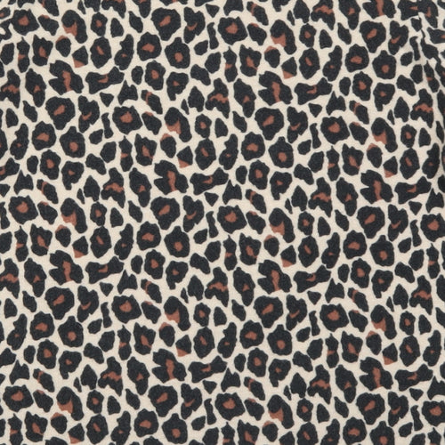 M&Co Womens Beige Animal Print  Basic T-Shirt Size 10
