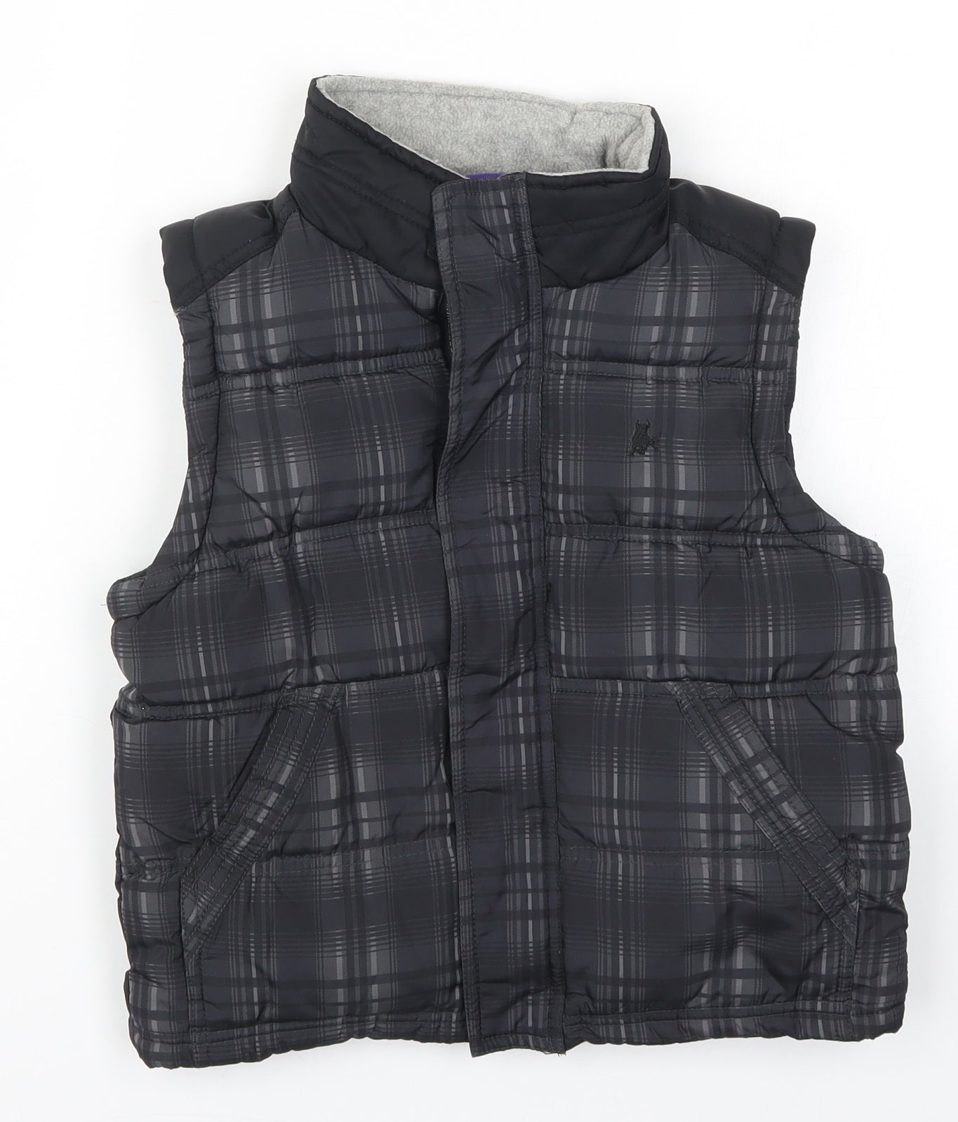 Rebel Boys Grey Check  Gilet Coat Size 6-7 Years