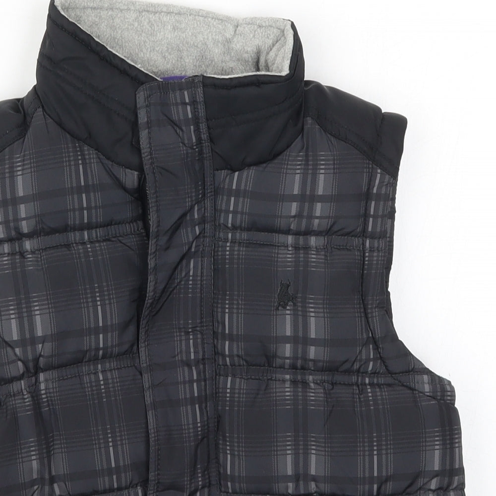 Rebel Boys Grey Check  Gilet Coat Size 6-7 Years