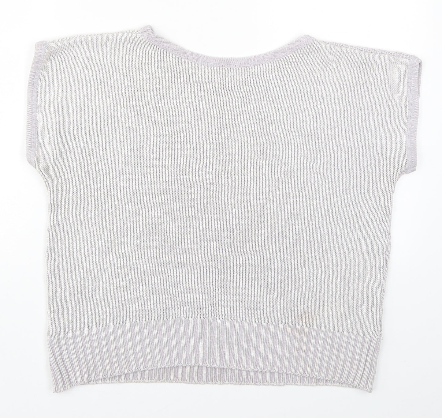 St Michael Womens Purple Check Knit Pullover Jumper Size 14
