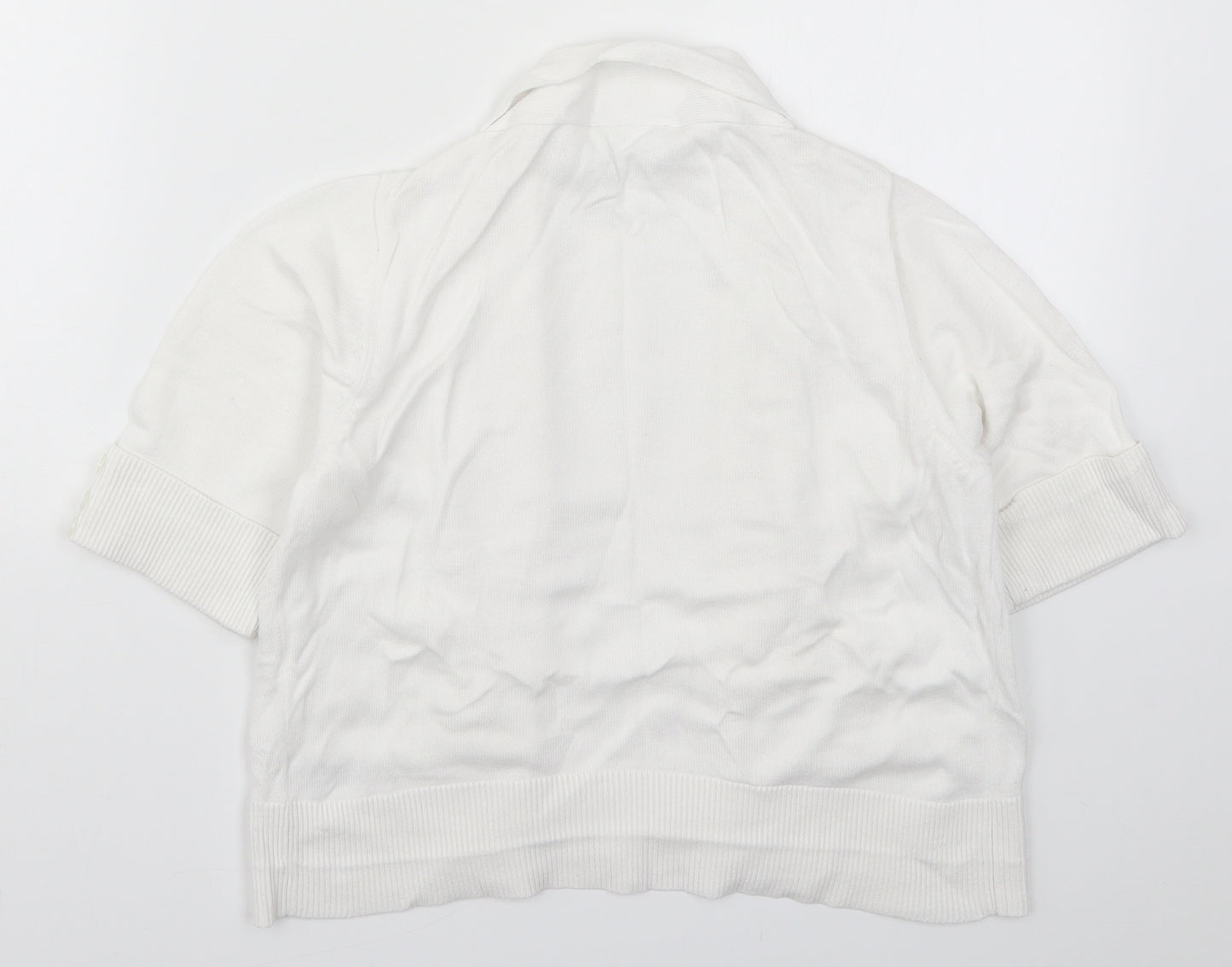 Wallis Womens White  Knit Cardigan Jumper Size M