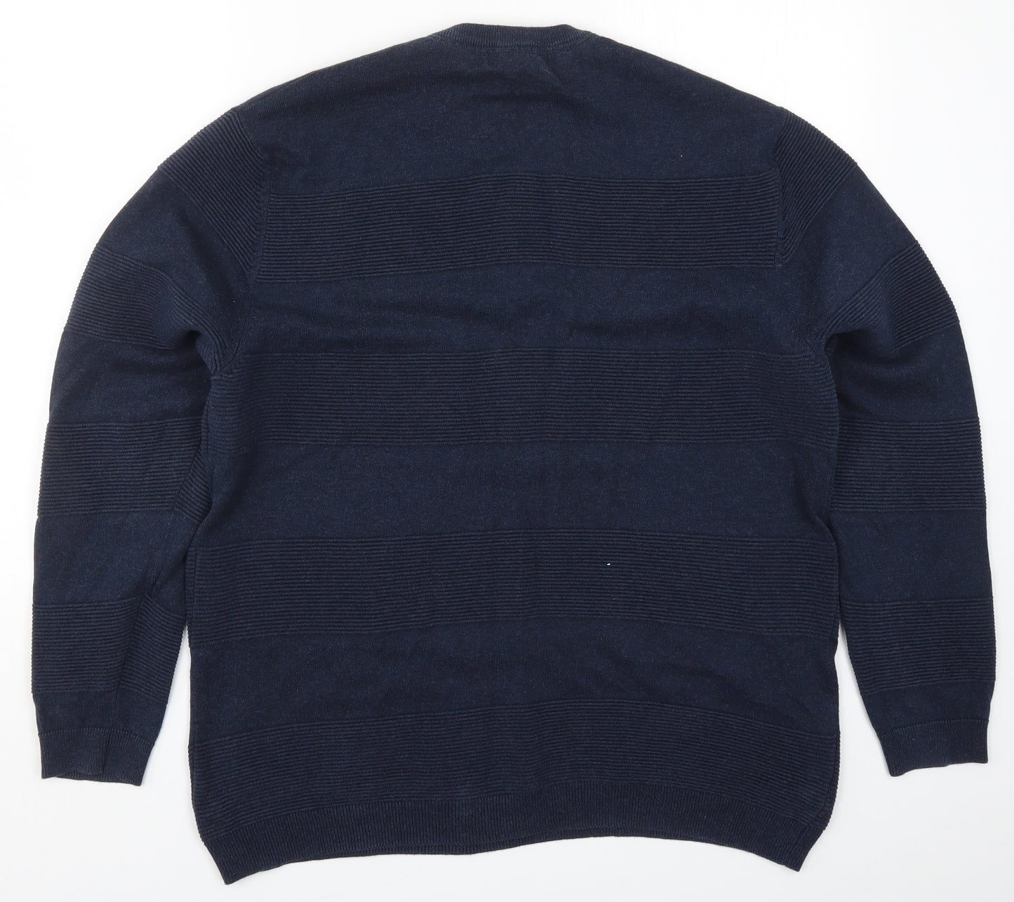 Lakeland Mens Blue Striped Knit Pullover Jumper Size XL