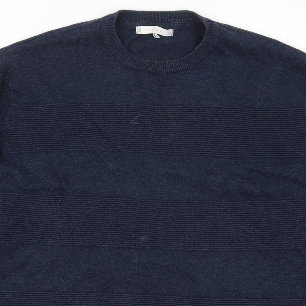 Lakeland Mens Blue Striped Knit Pullover Jumper Size XL