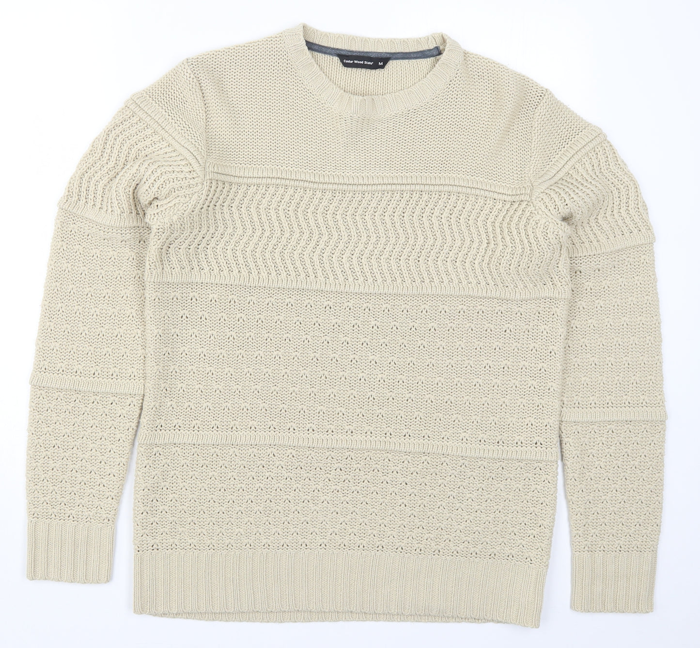Cedar Wood State Mens Beige  Knit Pullover Jumper Size M