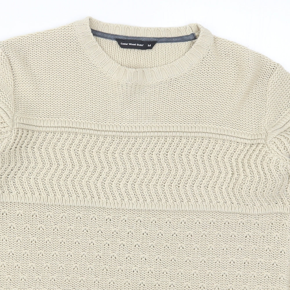 Cedar Wood State Mens Beige  Knit Pullover Jumper Size M