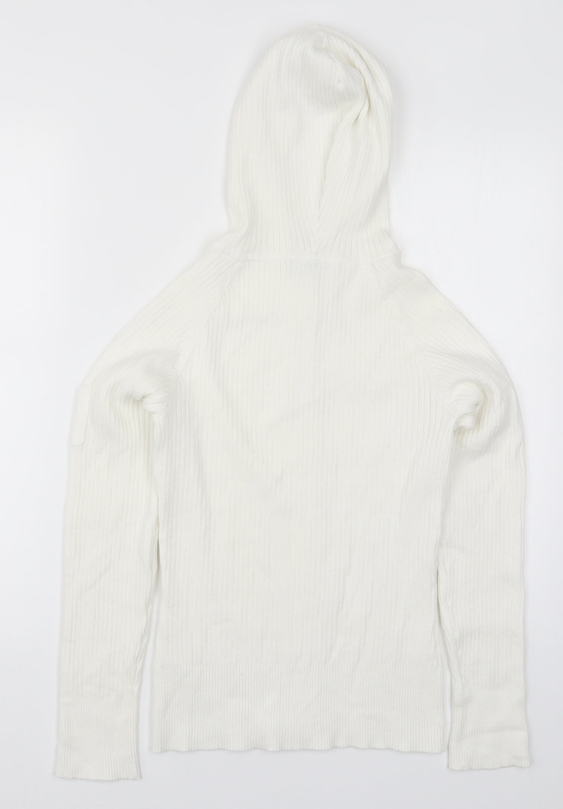 George Womens White  Knit Full Zip Hoodie Size 14