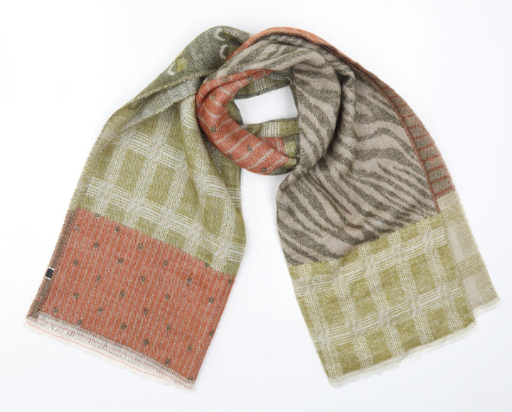 Katier Womens Multicoloured Geometric Knit Scarf