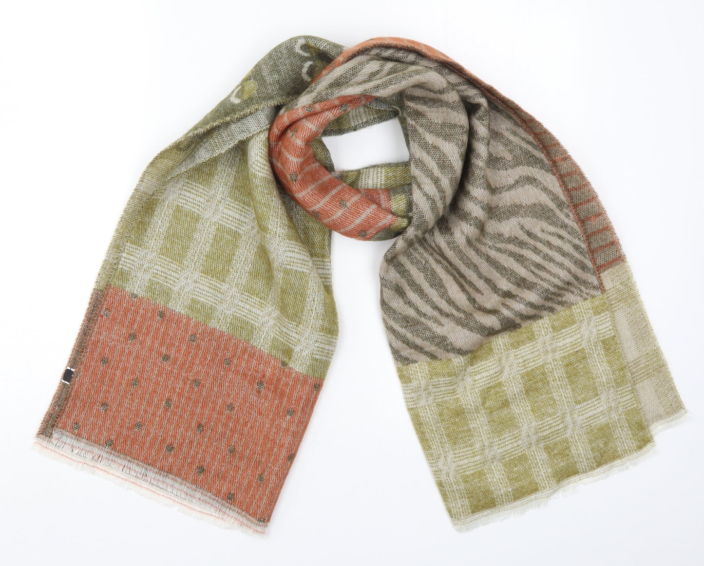 Katier Womens Multicoloured Geometric Knit  Scarf