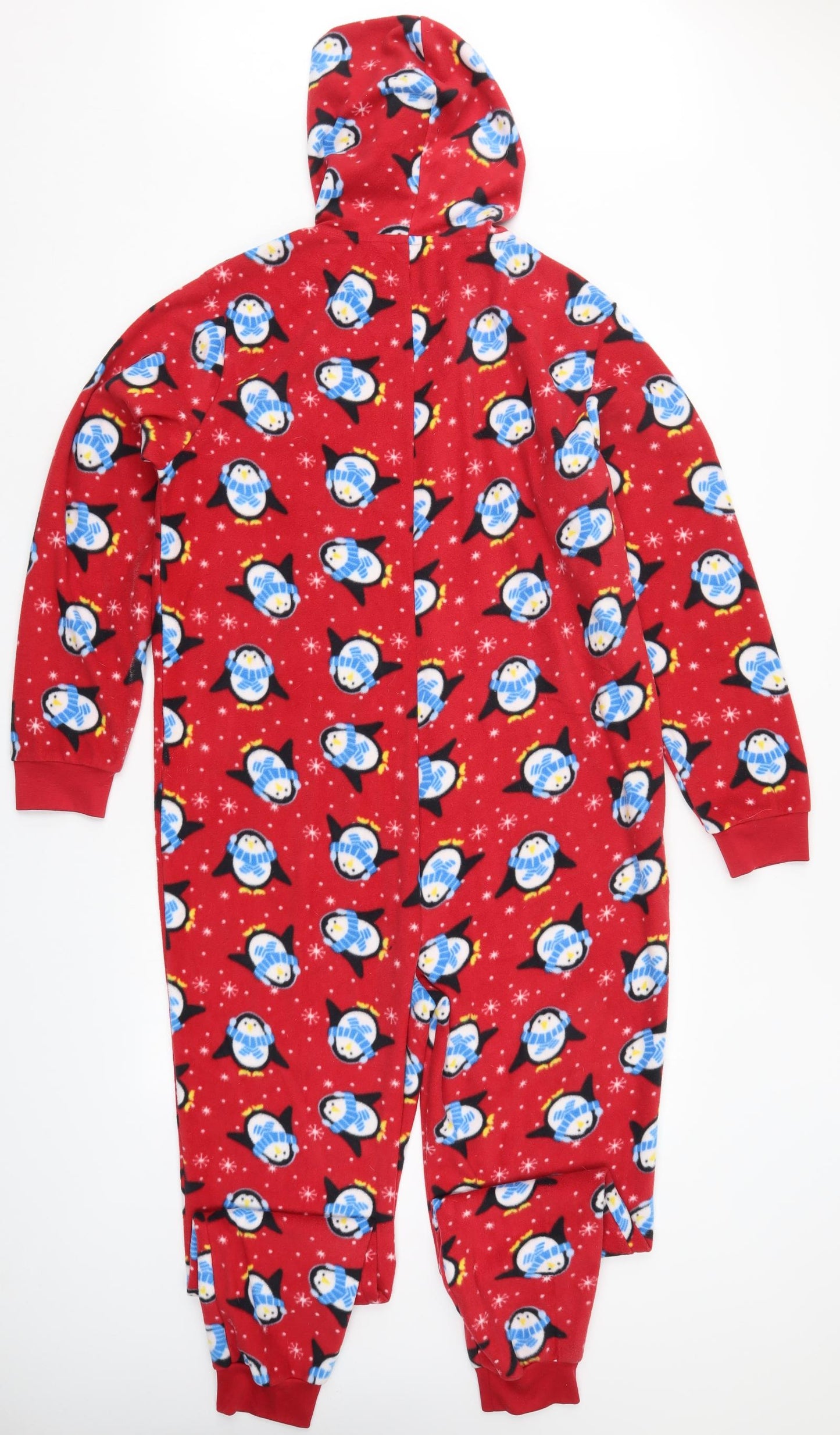 Preworn Womens Red Solid  Top One Piece Size 12  - Christmas Penguin