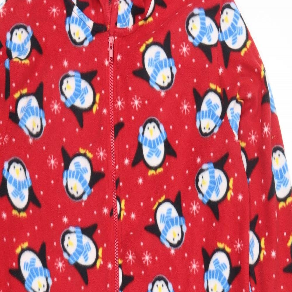 Preworn Womens Red Solid  Top One Piece Size 12  - Christmas Penguin