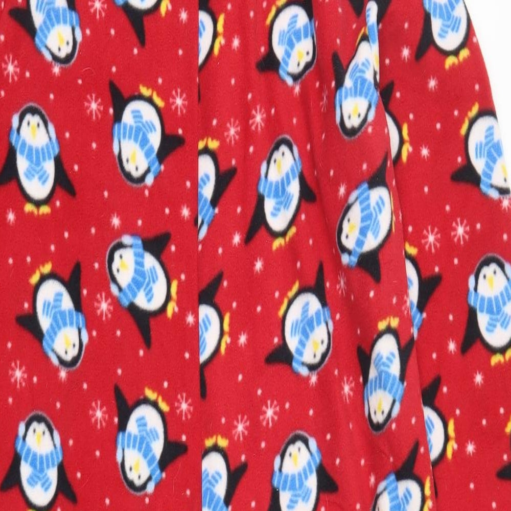 Preworn Womens Red Solid  Top One Piece Size 12  - Christmas Penguin