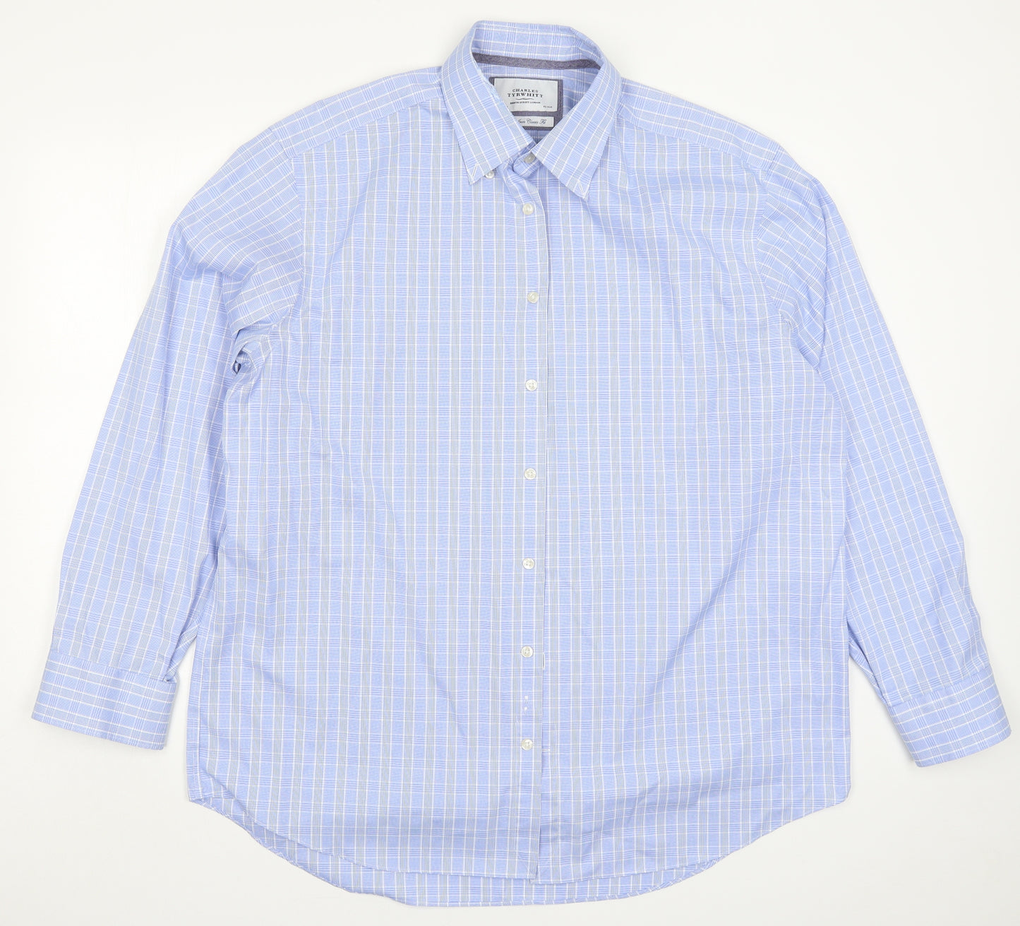 Charles Tyrwhitt Mens Blue Check   Dress Shirt Size 17.5