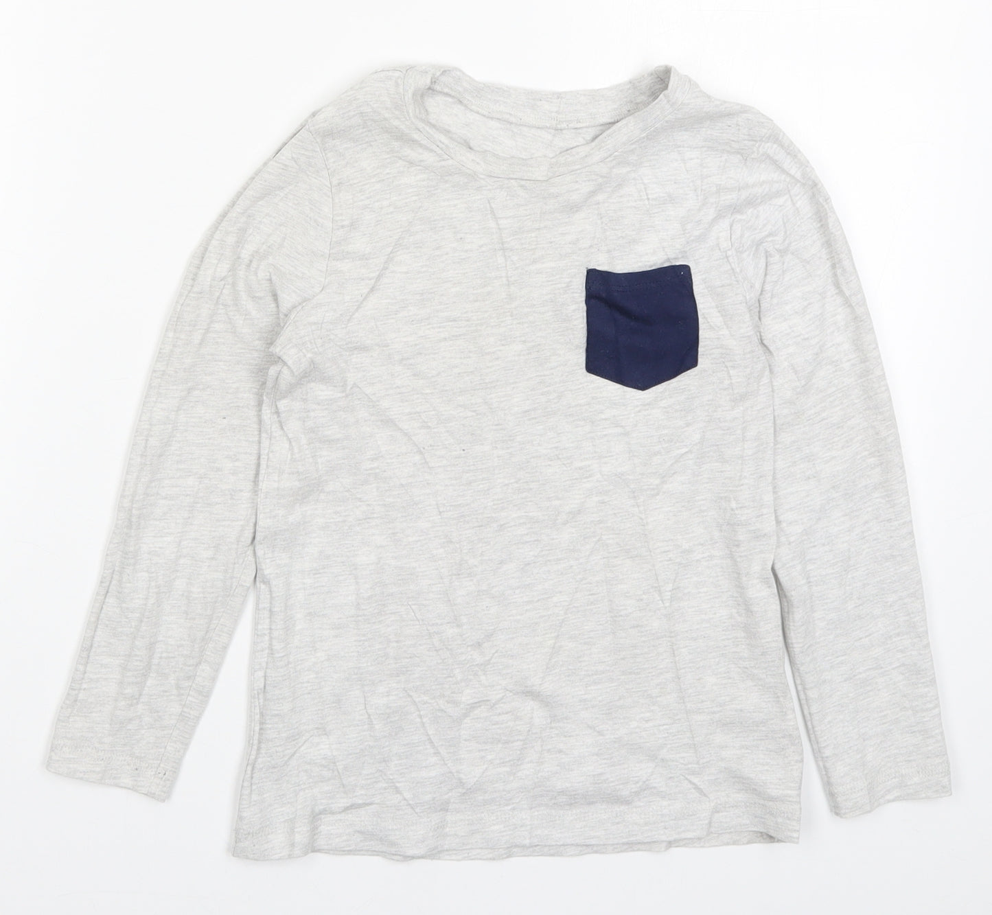George Boys Grey Solid   Pyjama Top Size 6-7 Years