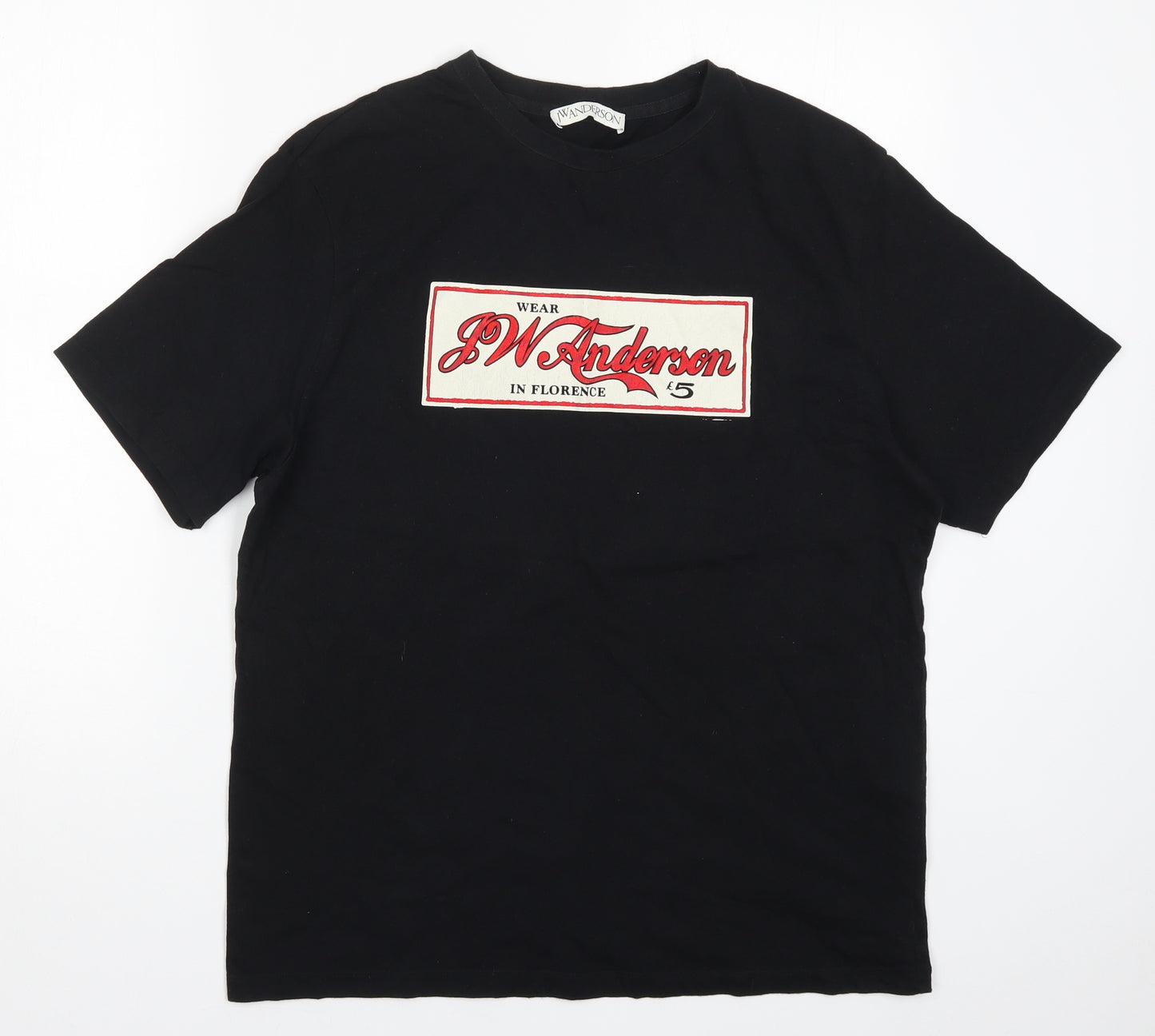 J Wanderson Mens Black    T-Shirt Size L