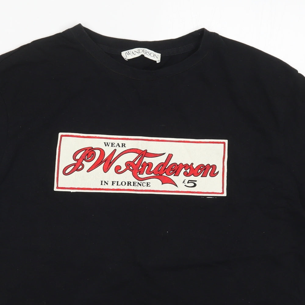 J Wanderson Mens Black    T-Shirt Size L