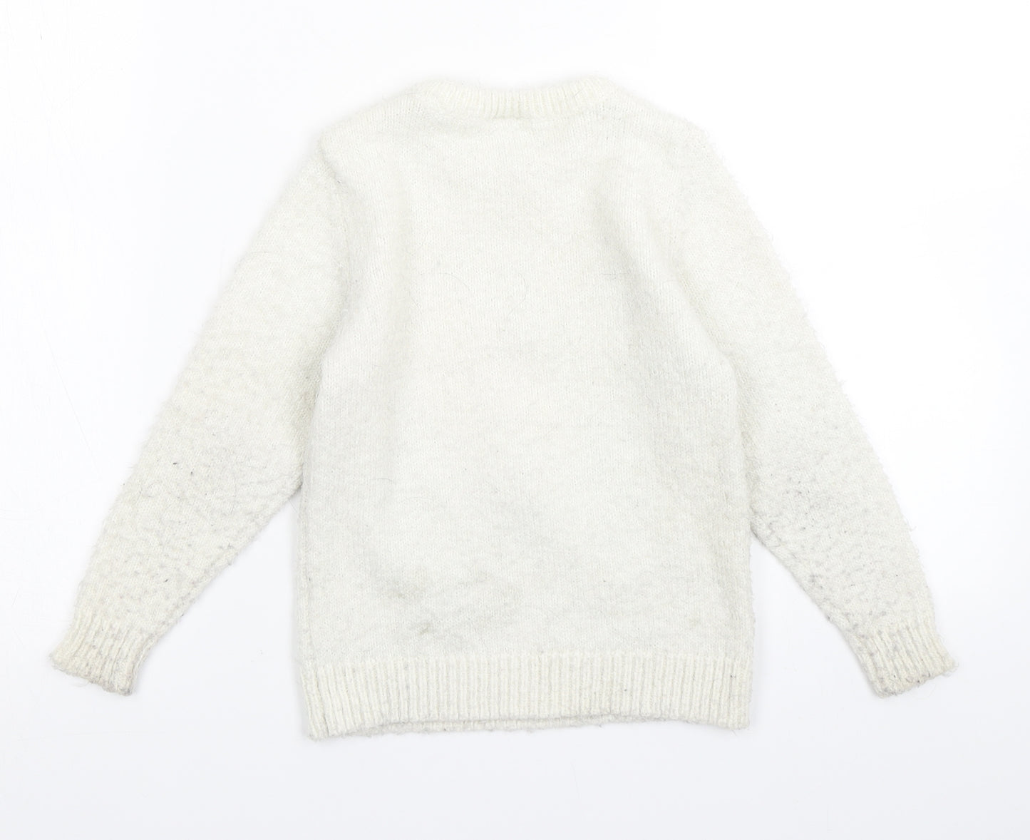 Lily & Dan Girls Ivory  Knit Pullover Jumper Size 5-6 Years