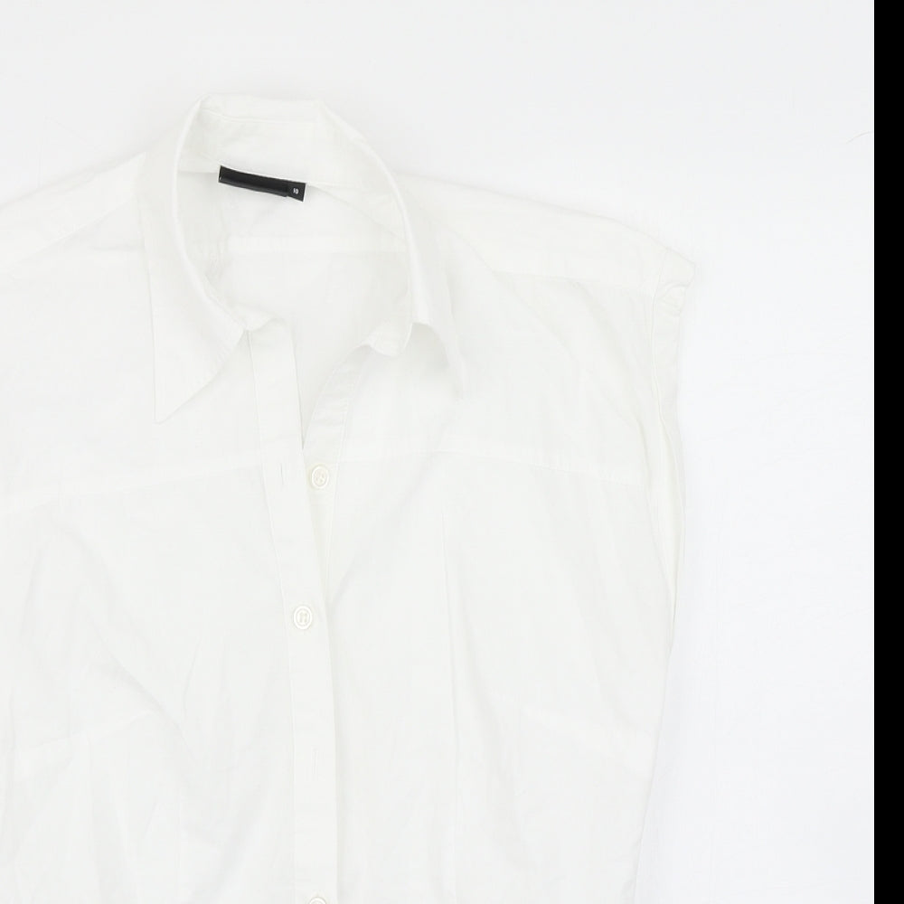 NEXT Womens White   Basic Button-Up Size 10